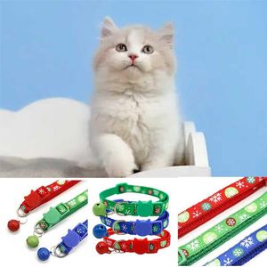 Dog Collars & Leashes 1pcs Christmas Cat Collar Holiday Cats Bow Tie Adjustable Strap Pet Grooming Festival Puppy Kitten Necklace CollarDog