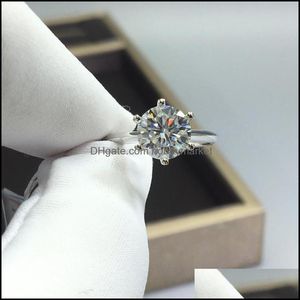 Ringos de cluster jóias GRA Certificado sólido 18k ouro 7,5 mm D Cor 1.5ct Moissanite Gemtones para mulheres Presentes Fine Drop Delivery 2