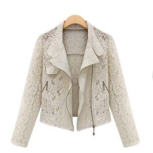 Jaqueta de Lace Biker Brand Autumn Brand High Quality Lace Outwear Leisure Casual Casual Casa Metal Zipper Navio grátis 220803