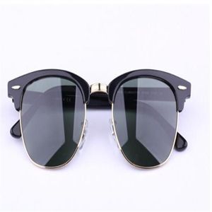 Hele aooko Designer Pop Club Fashion Sunglasses Men Sun Glazen Dames Retro Green G15 Gray Brown Black Mercury Lens Nieuwe Hinge2393