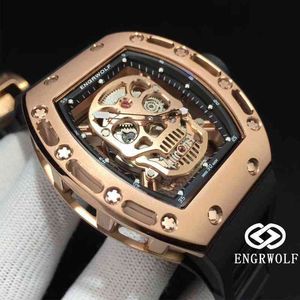 High Watchs Mechanics Watches Richa Milles Wristwatch Watch R RM052 Series Automatisk mekanisk Rose Gold Black Tape Mens