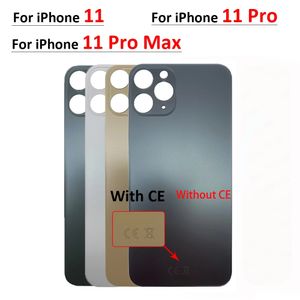 50Pcs With Wide Bigger camera hole Back housing Battery Glass Cover For iPhone 11/ 11 Pro Max Rear Housing Door Replacement