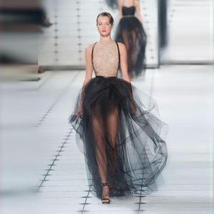 Skirts Novelty 2022 See Through Long Black Tulle Floor Length For Women Sexy Summer Style ArrivalSkirts