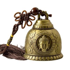 Objetos decorativos estatuetas feng shui budismo de cobre sino de bato religioso buda home pendurado decoração bênção para a sorte carr car deco
