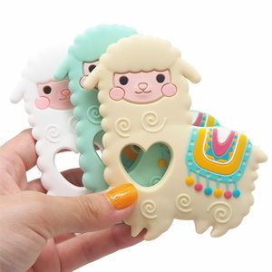 Alpaca Silicone Teether Teet Grau Chewable Bebê Brinquedo Toy Infant Newborn Presentes de Enfermagem Bebê Brinquedos Silicone Ovelha Teether