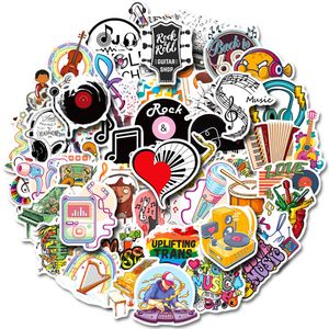 Pack of 50Pcs Wholesale Rock and Roll Stickers Music Sticker No-Duplicate Waterproof For Luggage Skateboard Notebook Helmet Water Bottle Phone Car decals Kids Gifts