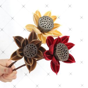 Decorative Flowers & Wreaths Vase Filter Natural Lotus Pod Dried Brwon Pods Decoration Flower Home Gifts