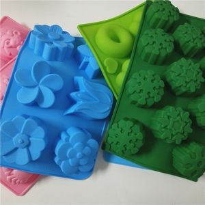 40pcs diferentes moldes de silicone em bolos Moussses Chocolates for Soaps Flower Cartoon Várias formas Fondant Decoration Y200612