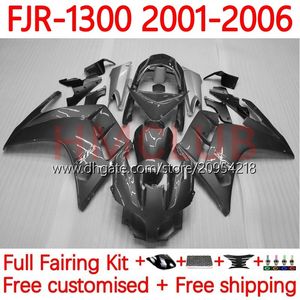 Trabalho de carroceria OEM para Yamaha FJR-1300 FJR 1300 A CC FJR1300A 01-06 MOTO BODYS 36NO.16 FJR1300 01 02 03 04 05 06 FJR-300A 2001 2002 2003 2004 2005 2006 Fairing Kit Gray Cinza