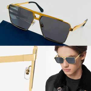 Motif gravür güneş gözlükleri ile süslenmiş üst çubuk sıcak erkek moda tasarım gözlükleri Z1584U Milyoner Kanıt Gözlük Retro Vintage Parlak Altın Yaz Lazer Logosu