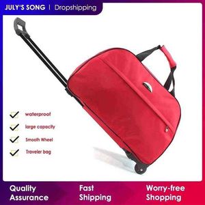 July's Song Oxford Rolling Luggage Bag Travel Suitcase With Wheels Trolley Luggage Duffel Men Women Wear On Travel Bags J220708