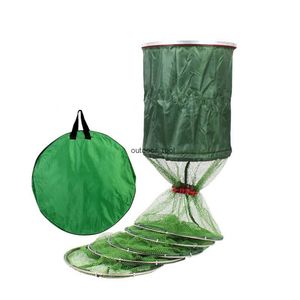 5 Layers Stainless Steel Double Ring Fishing Net Nylon Foldable Crab Fish Trap Cast Net Cast Foldable Fishing Network