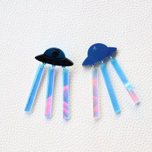 Dangle & Chandelier UFO Alien Acrylic Earrings For Women Tassel Cool Punk Fashion Jewelry Charms Laser Colorful Changing Sellection