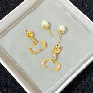 Dames parel oorbellen mode brief gouden oor noppen dames luxurys ontwerpers oorbellen sieraden hoepels heanpok r