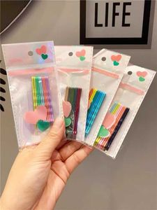 Koreansk färg Basic Hairpin Set Children's Candy BB Clip Ice Cream One Line Baby Hair Accessories