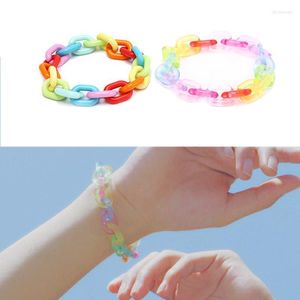 Beaded Strands 1PCS Cute Handmade Transparent Acrylic Bracelet Candy Color Jewelry Party Creative Gift Birthday For Women Lars22