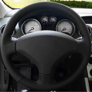 Steering Wheel Covers Car Cover For 308 Old 408 Sport DIY Microfiber LeatherSteering CoversSteering