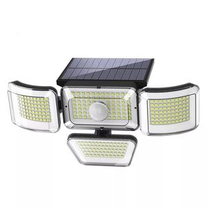 368/278 LED-Solarleuchten für den Außenbereich, Wandleuchte, Bewegungsmelder, wasserdichte Sicherheitsbeleuchtung mit verstellbaren Kopf-Flutlichtstrahlern