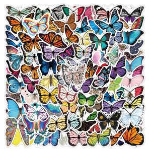 50pcs Butterfly Butterfly adesivos de animais mariposas de graffiti infantis de skate de skate para motocicletas adesivos de bicicleta de bicicleta por atacado