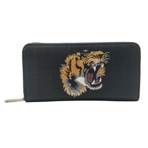 Designers moda curta carteira de couro preto cobra tigre abelha mulheres luxo bolsa titular do cartão com caixa de presente qualidade superior