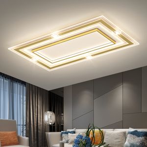 Modern led chandelier lamp for living room bedroom kitchen home indoor ceiling lamp with remote control rectangle black light fixture