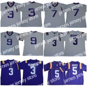 2022 NCAA LSU Tigers 3 Odell Beckham Jr. 7 Leonard Fournette 5 Derrius Guice 9 Joe Burrow 125ª Temporada College Football Jerseys