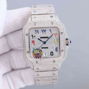 Luksusowy zegarek dla mężczyzn mechanicznych ES nadgarstek Bling Out Vvs Moissanite Diamond Swiss Brand Geneva Wristwatches