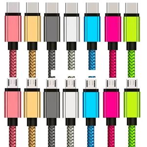 Dickeres geflochtenes Typ-C-Micro-USB-Kabel, 1 m, 2 m, 3 m, Schnellladekabel für Samsung LG Android-Handy