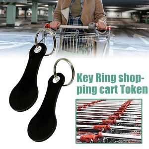 Keychains 2st DIY Shopping Trolley Tokens Par Dekorativa nyckelkrokringar Aluminium Ringmynthållare Fred22