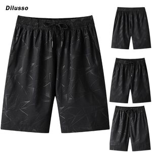 Shorts masculinos verão casual capris seda gelo tamanho grande secagem rápida calças de praia jogging ginásio masculino