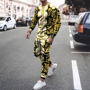 Autumn Men Tracksuit Casual Solid Sports Set Long Sleeved TShirt 2 Pieces SetsPants Fashion Brand Jogger Fitness Sportswear 220726