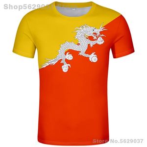 Bhutan t shirt za darmo na zamówienie numer nazwy Btn Country T-shirt Bt Black Nation Flag Kingdom DIY Red College Print Po ubrania 220702
