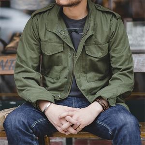 Maden M65 Jackor för män Army Green Oversize Denim Jacket Militär vintage Casual Windbreaker Solid Coat kläder Retro Loose 201218