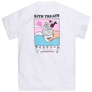 Kleidung Baumwoll-Poloshirts Kurzarm Tokyo Limited Shibuya Mount Fuji Brooklyn Bridge Ice Cream Print Rundhals-Kith-T-Shirt T-Shirt für Männer und Frauen