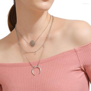 Chains Vintage Necklace For Women Moon Gift To Girlfriend Women's Accessories Joker European And American Neck Jewelry 2022