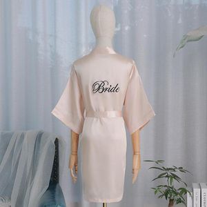 Women's Sleepwear Satin Robe Sexy Bridal Wedding Gift Women Intimate Lingerie Soft Nightwear Embroidery Kimono Bathrobe Gown Homewear