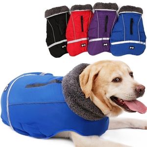 大きな犬のための暖かい厚い毛皮の大きな犬の服冬の防水ペット犬コートジャケットリフレクティブゴールデンレトリバーピットブル服201102