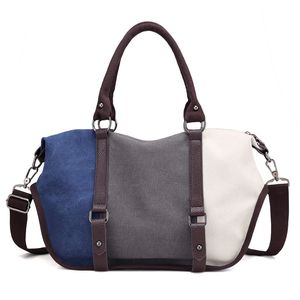 Frauen Bag Handtaschen Superfarbe Single -Oftbag 2022 Patchwork Leinwand Bag Damen Freizeit vielseitige diagonale Handtasche mit großer Kapazität