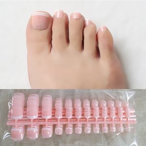 10 Kits Lot Nude Natural Pink Full Cover Short French Foot Fake Nails Maniküre Tips Faux Ongle False Art Salon Tools 220716