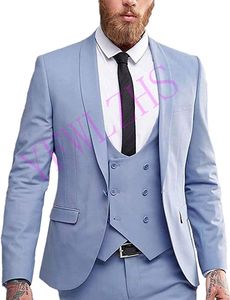 Erkekler bir düğme damat smokin smokin şal yaka sağdıç düğün/balo/akşam yemeği adam blazer ceket pantolon ttwo buttonsie yelek w710