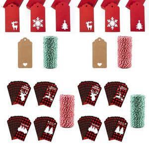 Christmas Decorations PCS Tags Kraft Paper Gift Hang Labels With 100M String Suitable For Favor Party AChristmas