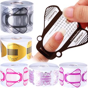 500pcs Acrylic Nail Mold Forms For Extension French Manicure Stencil Accessories Tools Soak Off Gel Building Tips LE941