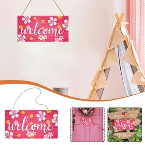 Party Decoration Wooden Welcome Sign House Number European Retro Pendant Easily Hanging Pink Flower Garden Plaque Home Art Decor #t2gParty