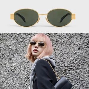 Occhiali da sole firmati da donna Metal Frame Arc de Triomphe Logo Design ovale minimalista CL4323 Fashion Lisa Stesso stile Occhiali da sole Uomo Alta qualità