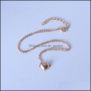 Pendant Necklaces Pendants Jewelry Small Peach Heart Love Necklace Clavicle Chain Women Sweet Fashion Simple Set Summer Drop Delivery 2021