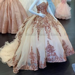 Błyszczące vestidos de quinceanera czerwona suknia balowa sukienki na bal