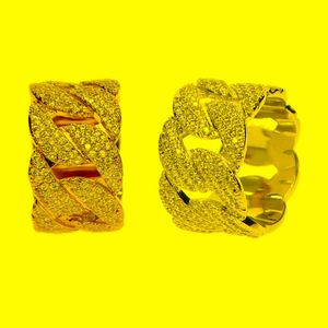 Klusterringar storlek 9 10 2022 anländer design guld fylld riktig mikro pave bling cz kubansk länkkedja unik hiphop mens ringkluster