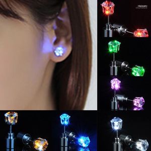 Stud Girls' Flash Earrings LED Lights Luminous Cube Bar KTV Couples Jewelry WholesaleStud Dale22 Farl22