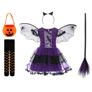 Ocasões especiais de natal Halloween Carnival Party Girls Purple Bat Traje Wings Headwear ANIVERSÁRIO DO MASA
