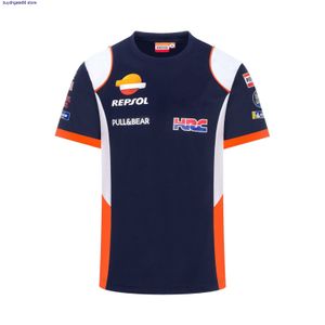 ホンダHRCレプソルTシャツレッドカラーTシャツおうしさモトナイトレーシングチームライディングスポーツブルーニューニングフェードジャージの夏